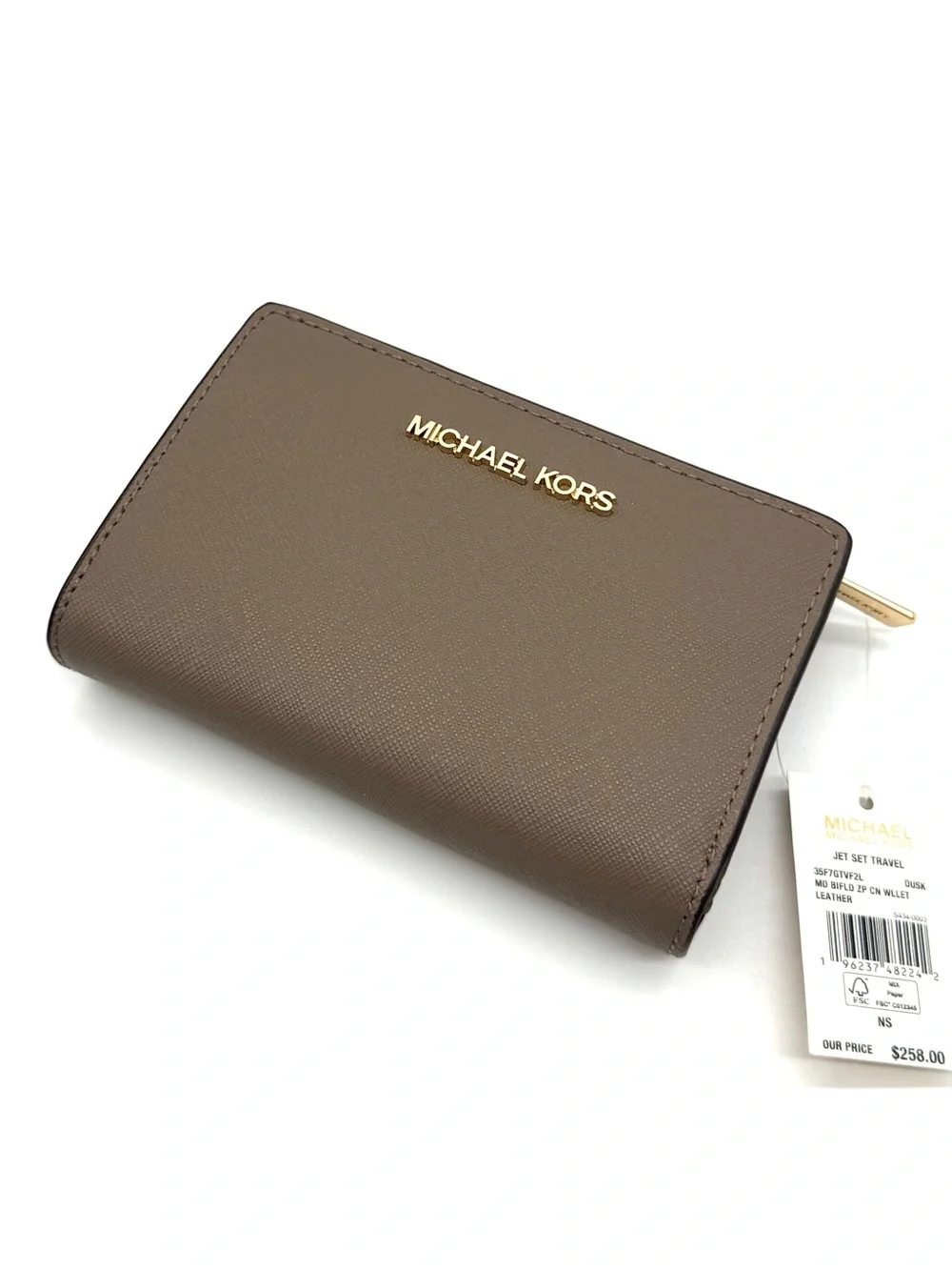 Michael Kors Medium Bifold Zip Chain Wallet Dusk